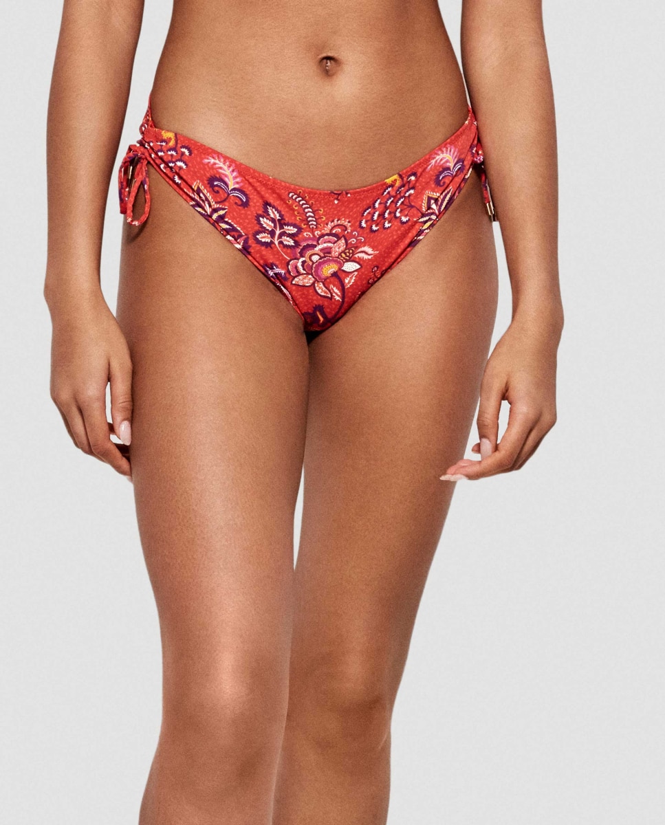 Imagem 0 de Cueca de Biquíni Ajustável em Tecido Floral