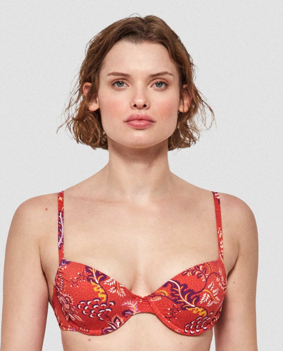 Imagem 0 de Top de Biquíni com Aro e Foam em Tecido Estampado