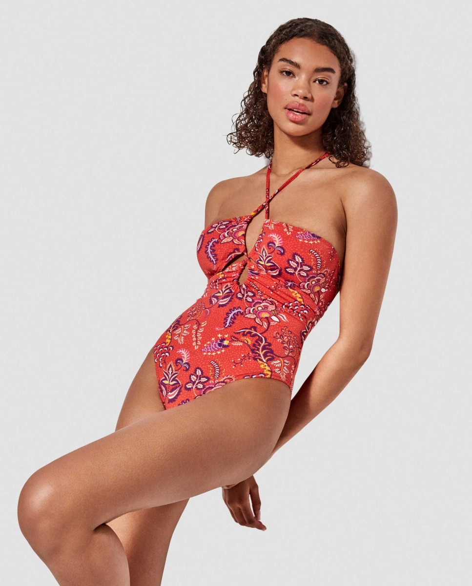 Fato de Banho Estampado sem Aro Multicolor-2