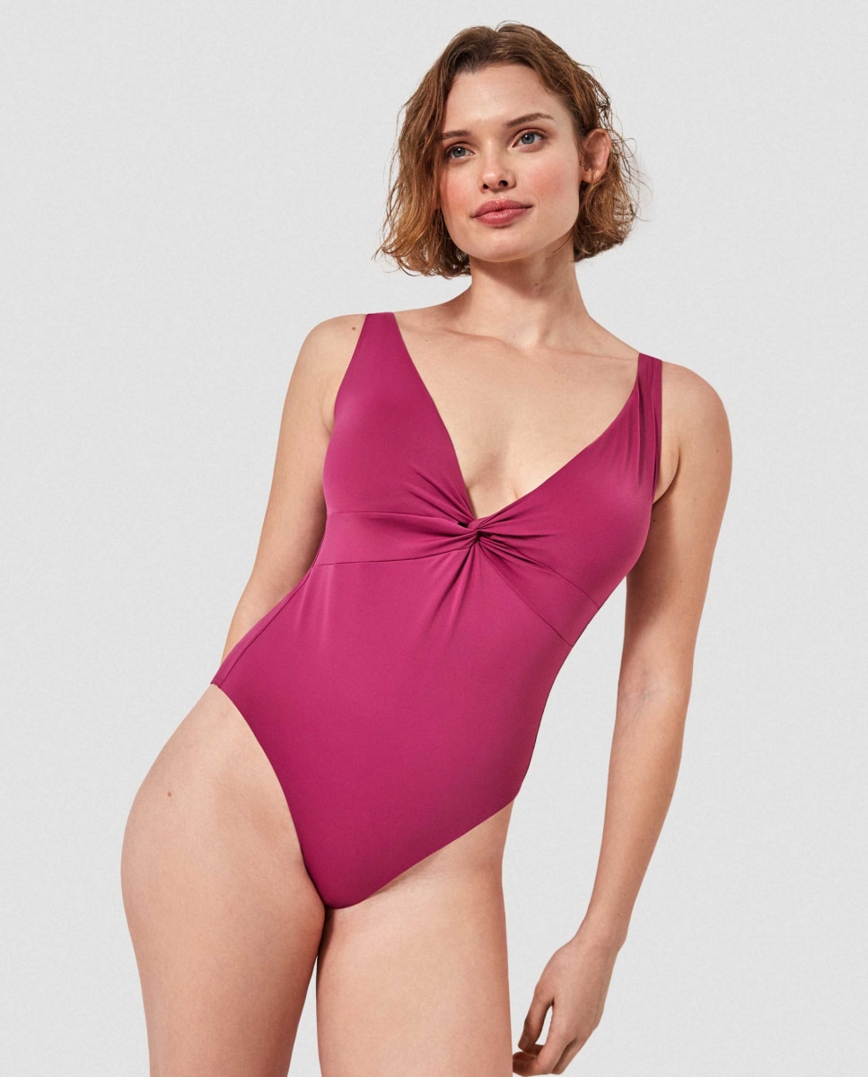Fato de Banho Plus Size e Efeito Control sem Aro Roxo-4