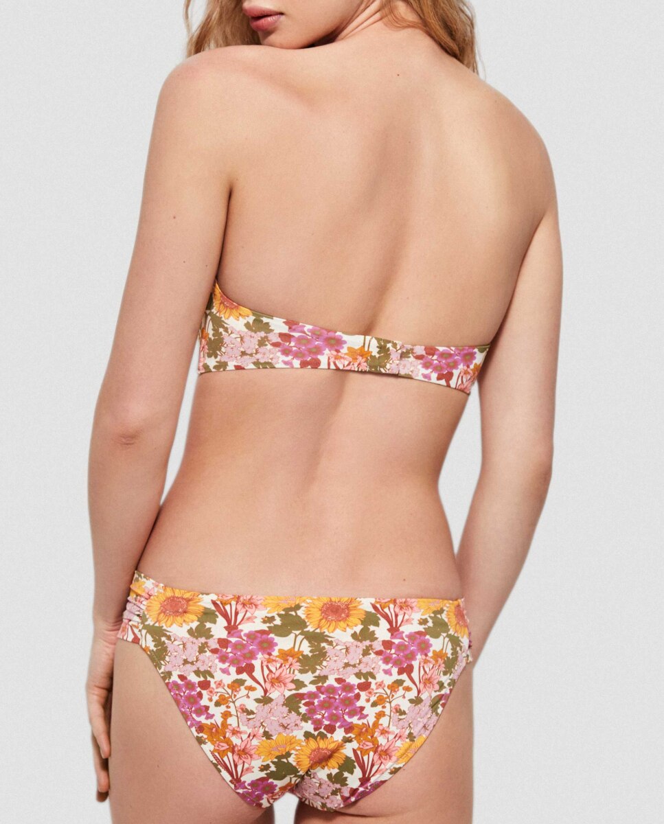 Cueca de Biquíni Clássica com Estampado Floral Multicolor-2