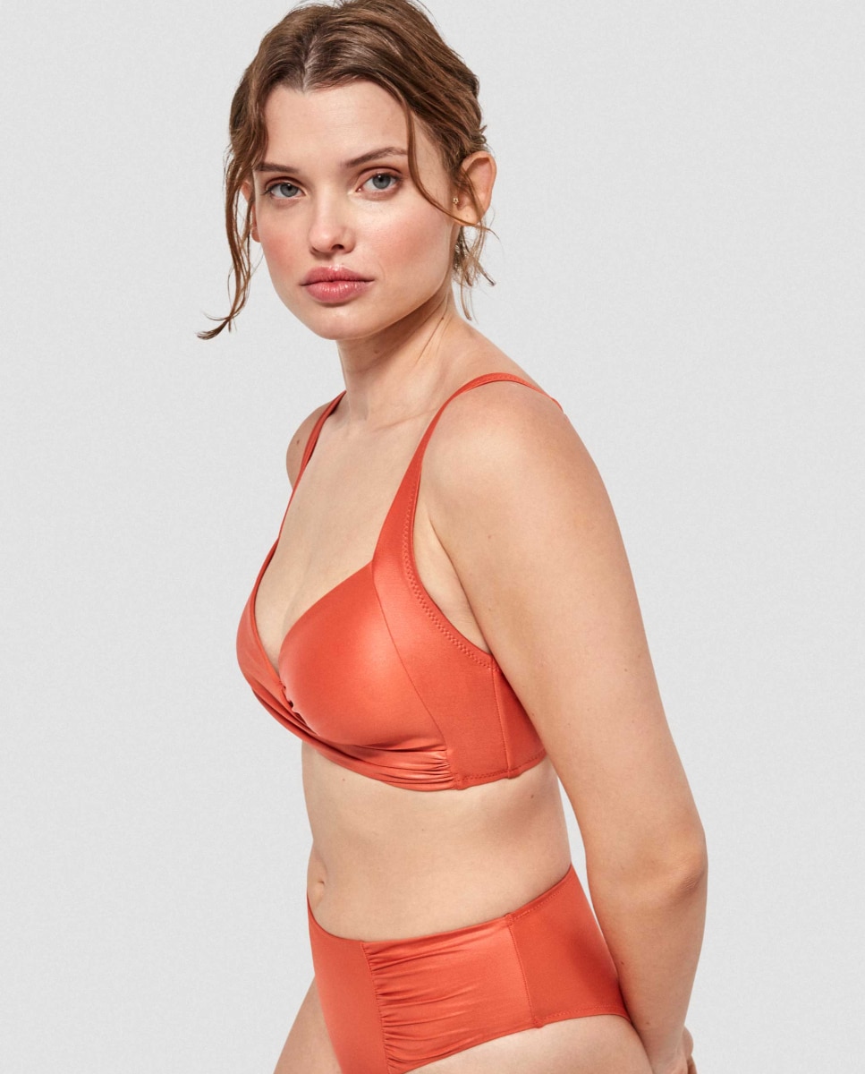 Top de Biquíni de Capacidade sem Aro Laranja-forte-2