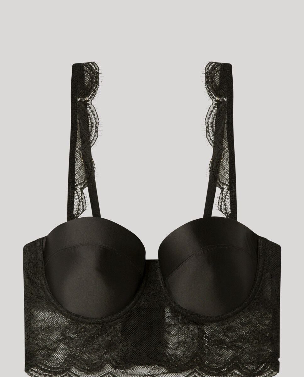 Soutien Bustier Desmontável com Aro e Foam Preto-6