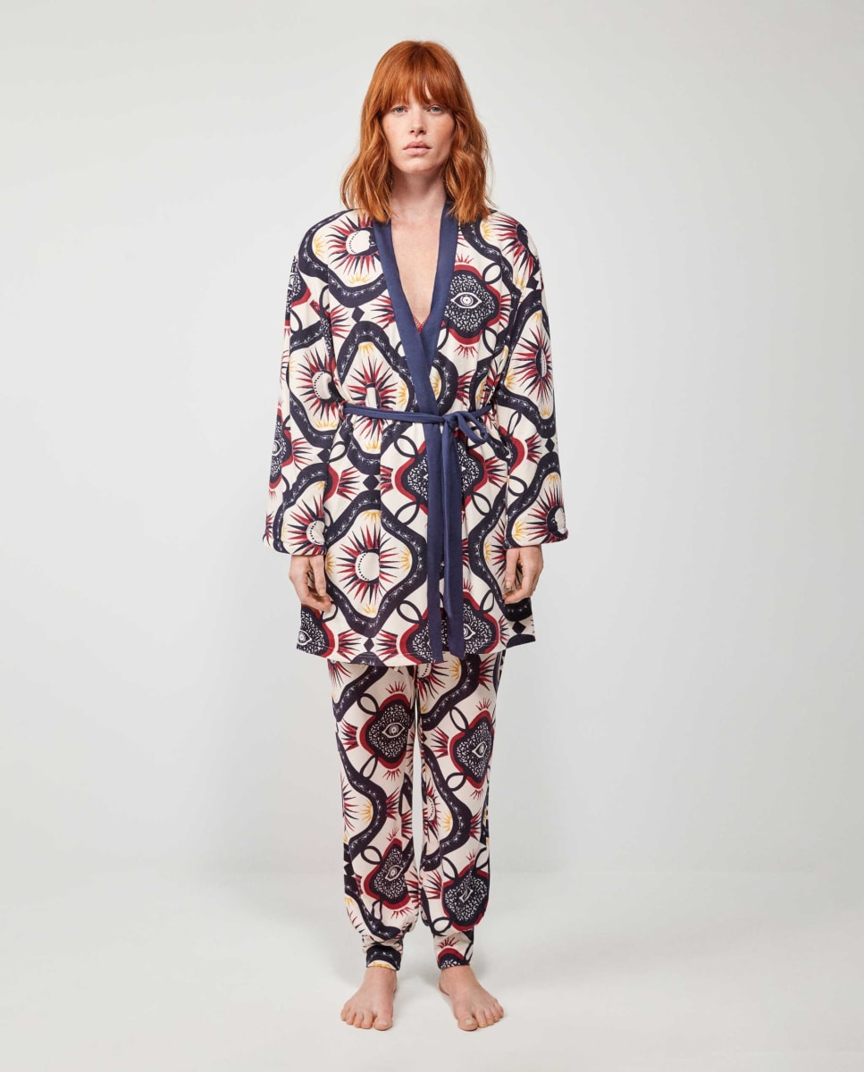 Robe Estampado com Cinto Multicolor-1