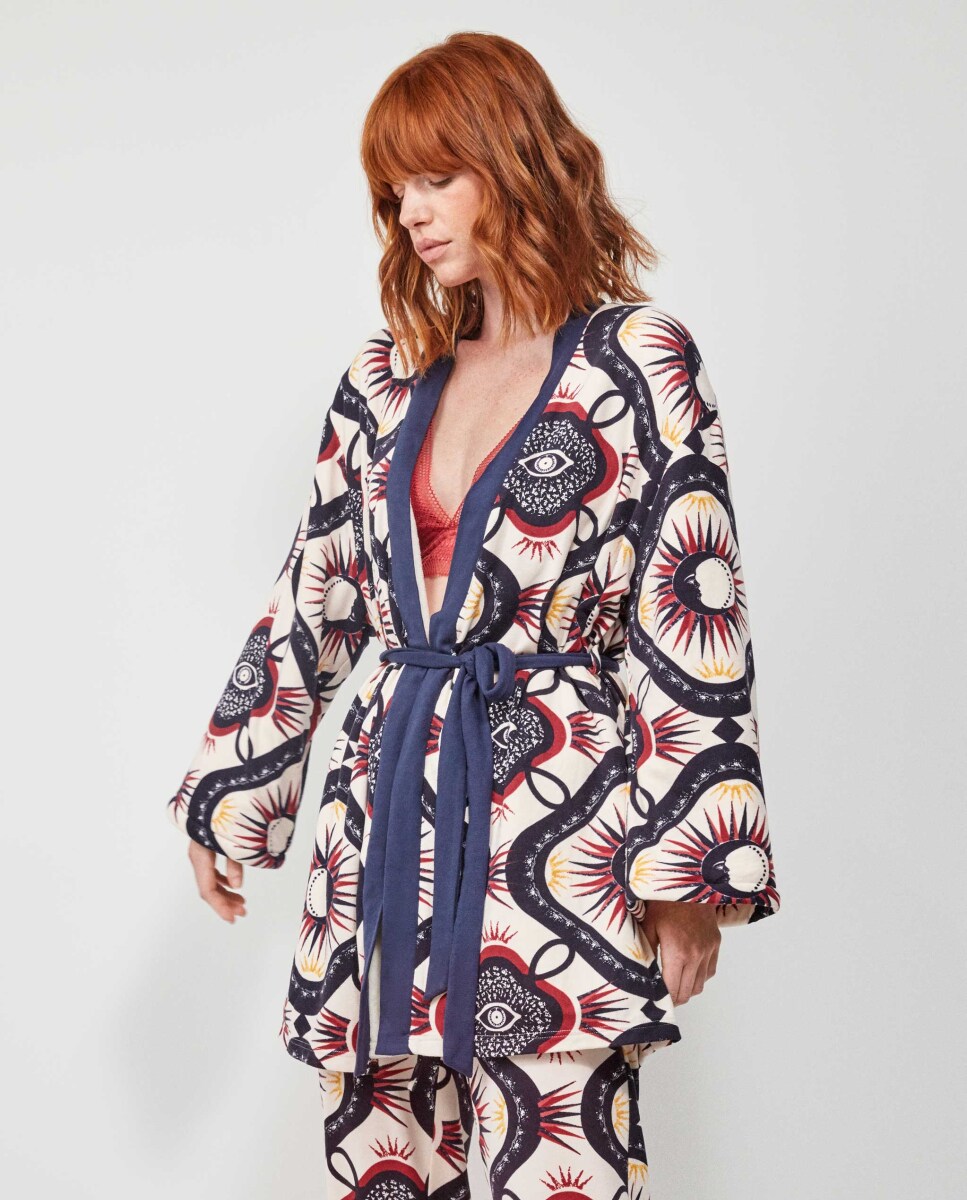 Robe Estampado com Cinto Multicolor-3