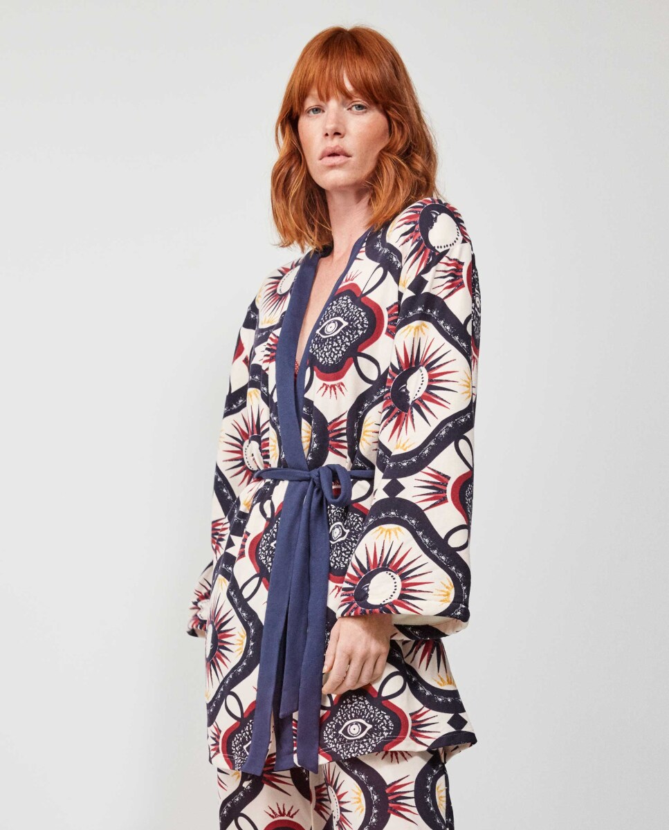 Robe Estampado com Cinto Multicolor-4