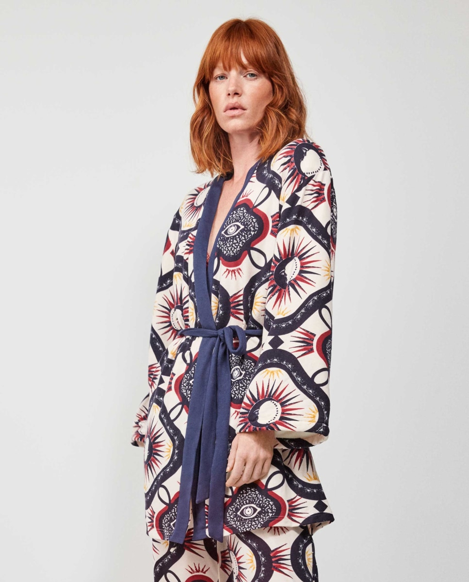 Robe Estampado com Cinto Multicolor-4