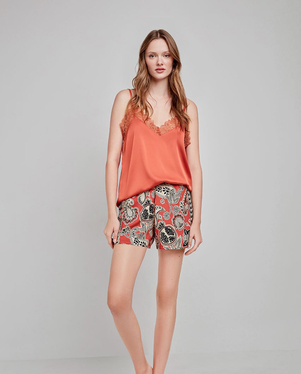 Calças Curtas com Estampado Tribal Multicolor-5