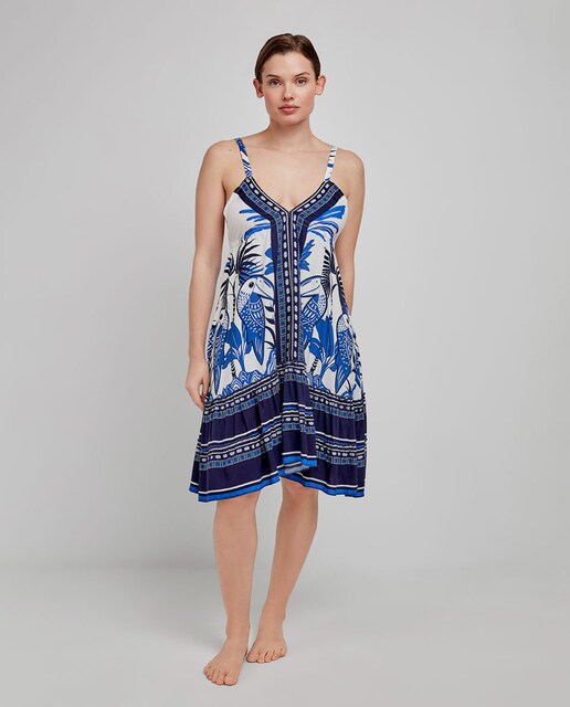 Imagem 0 de Vestido de Praia Curto Estampado
