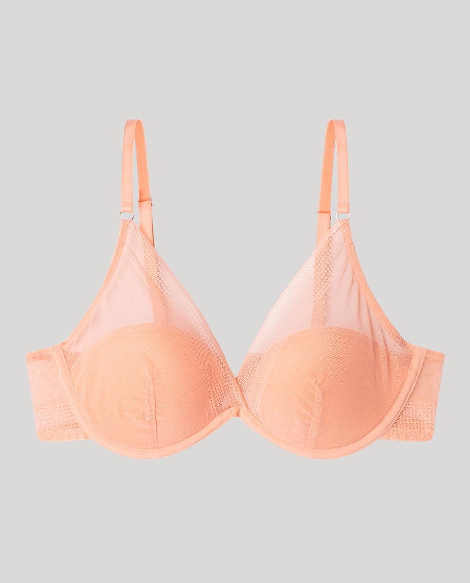 Soutien Bralette com Aro e Copas de Foam em Contraste Rosa-6