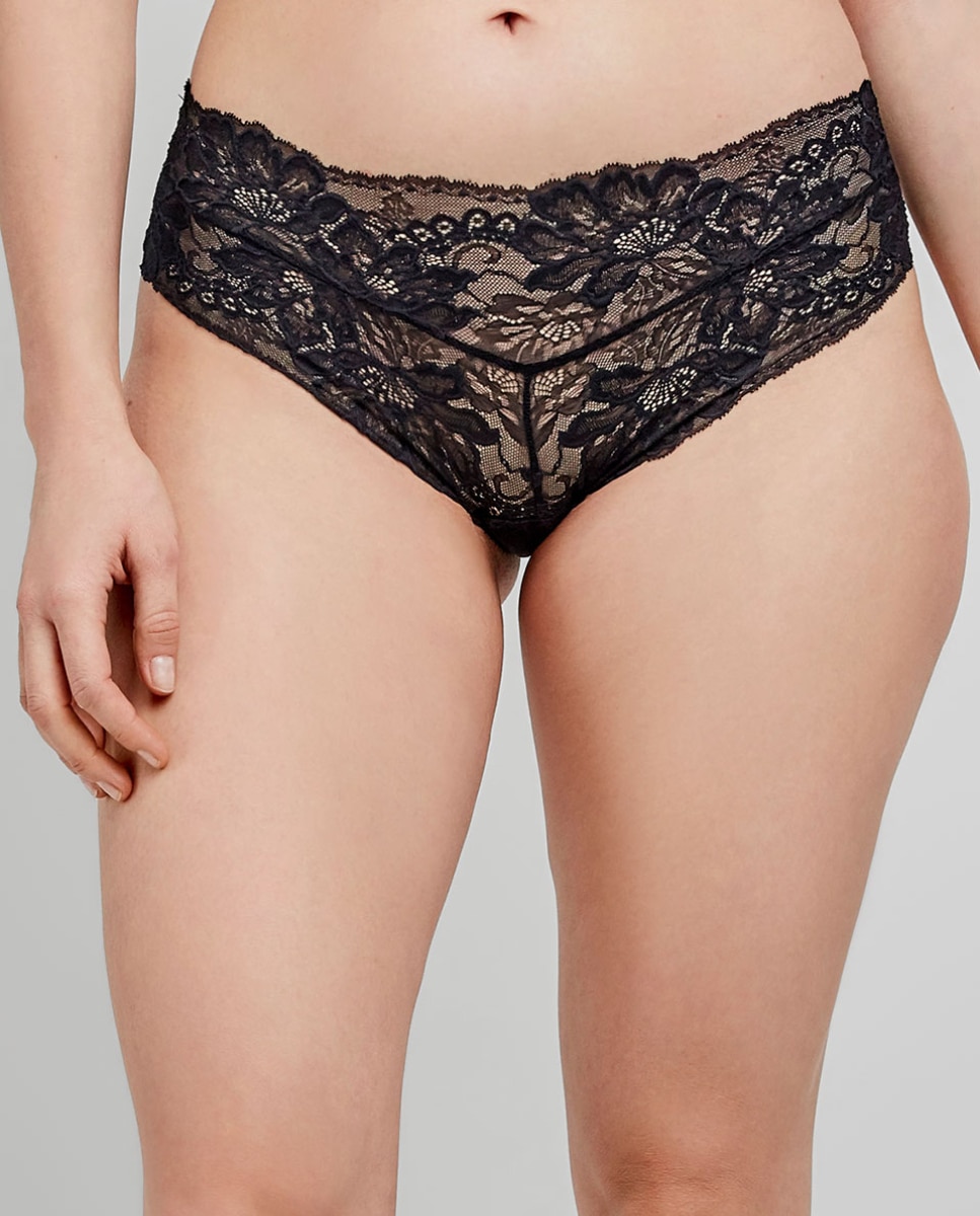 Cueca Boxer Brasileira em Tecido de Renda Preto-1