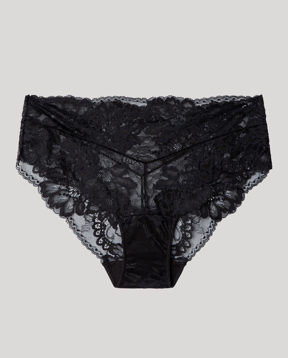 Cueca Boxer Brasileira em Tecido de Renda Preto-5