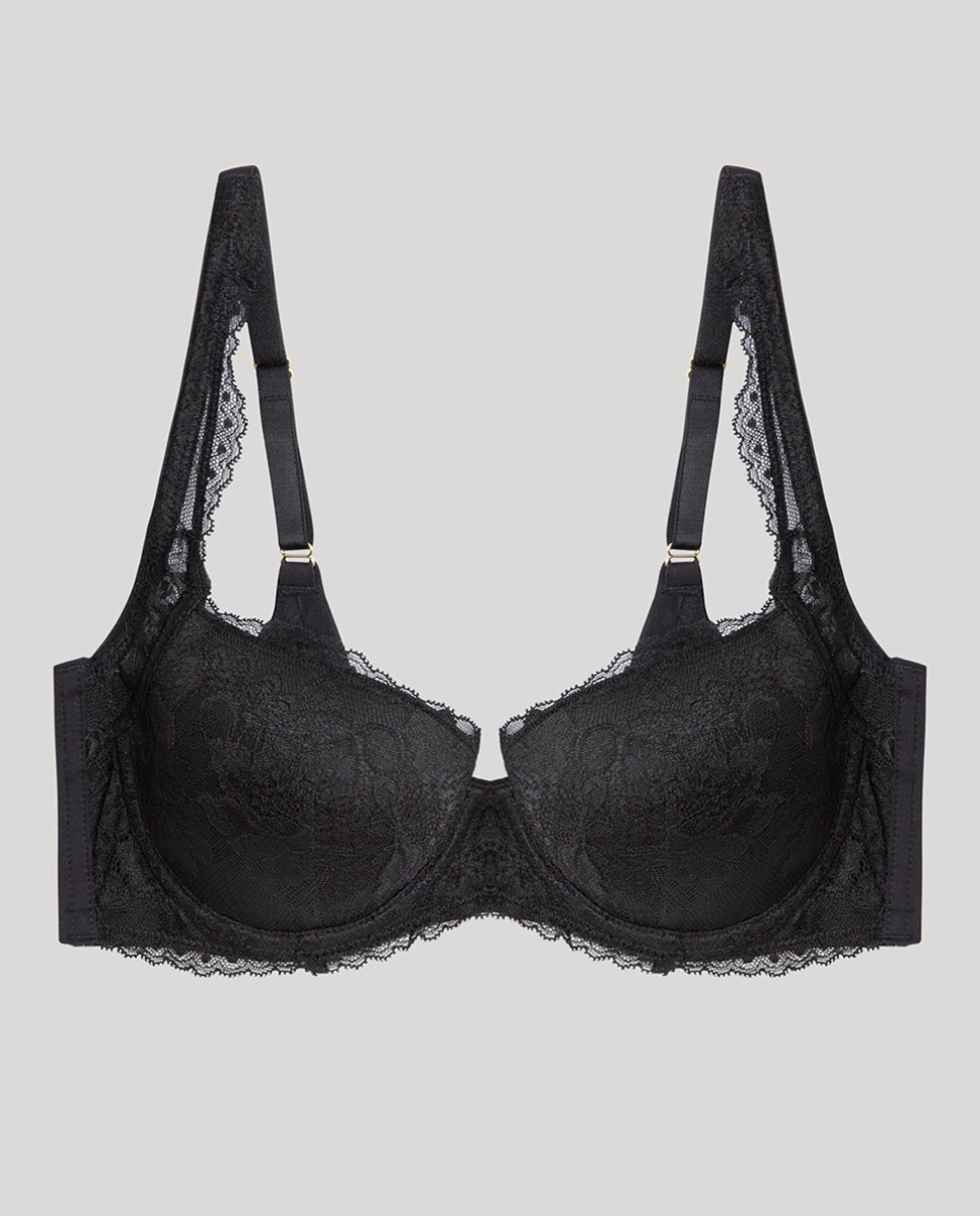 Soutien Capacidade com Aro e Foam em Tecido de Renda Preto-5