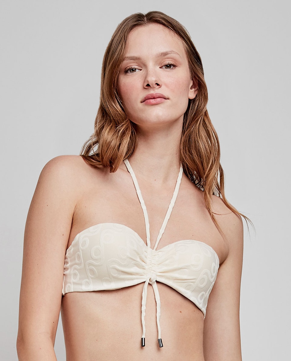 Top Biquíni Bandeau Desmontável Cru-1