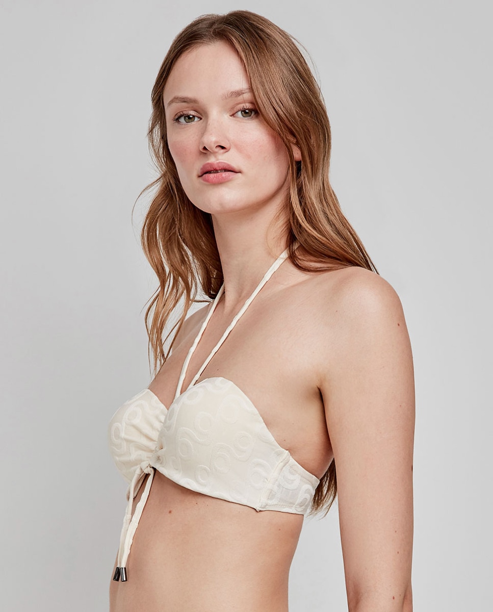 Top Biquíni Bandeau Desmontável Cru-2