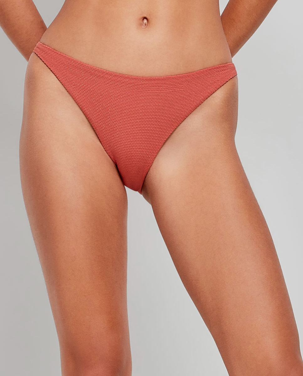 Cueca Biquíni Clássica em Tecido Piqué Laranja-forte-1