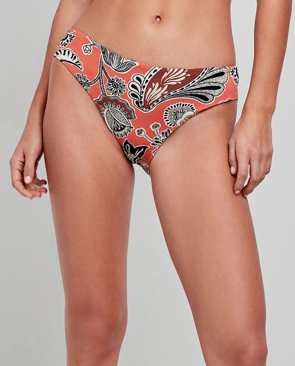 Cueca Biquíni em Tecido Estampado Multicolor-1
