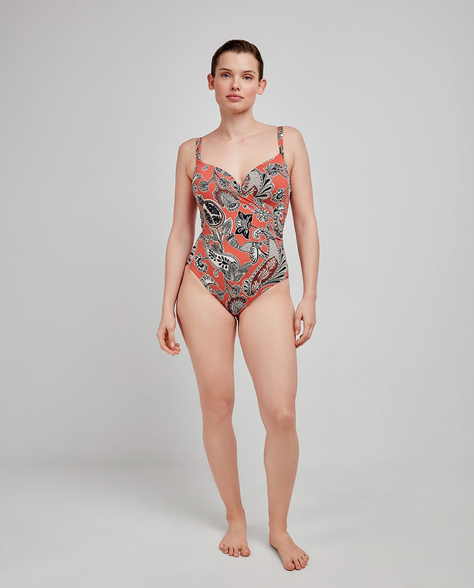 Fato de Banho Plus Size e Efeito Control Multicolor-1