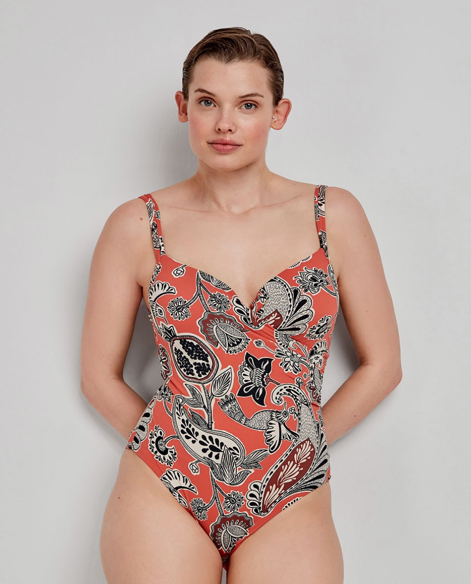 Fato de Banho Plus Size e Efeito Control Multicolor-2
