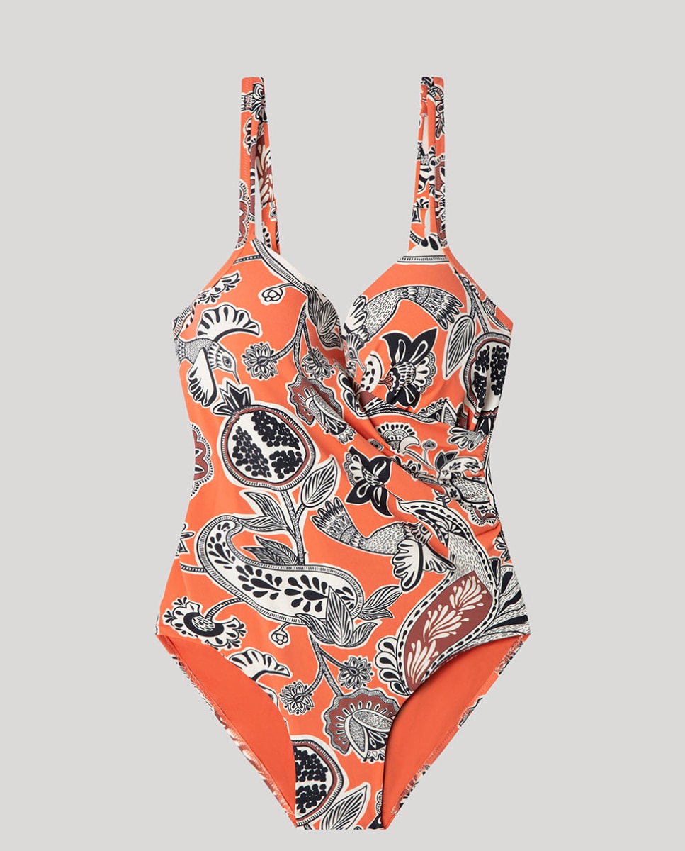 Fato de Banho Plus Size e Efeito Control Multicolor-5