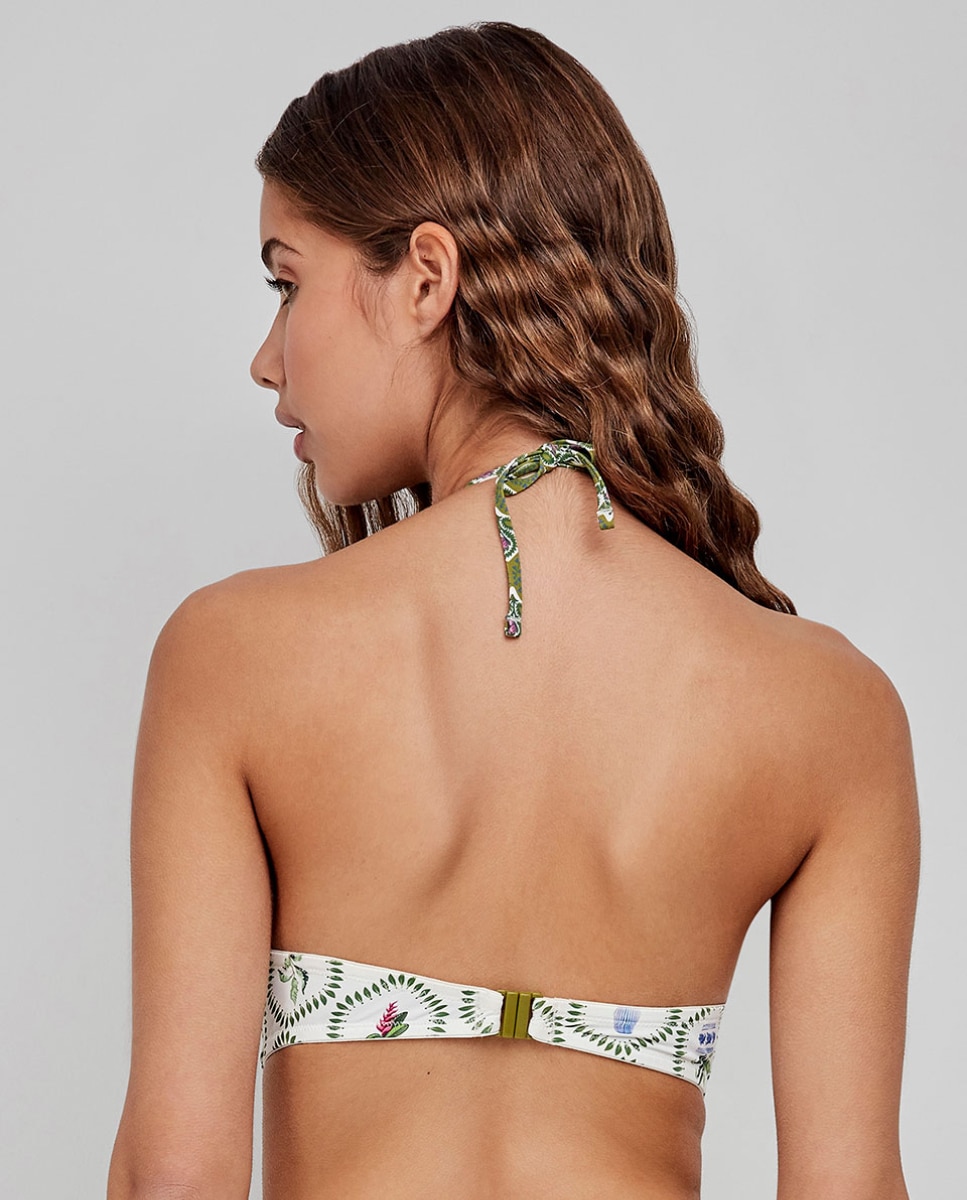 Top de Biquíni Bandeau com Aro e Foam Multicolor-4