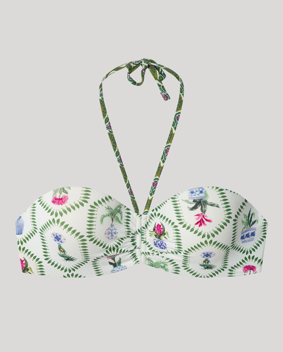 Top de Biquíni Bandeau com Aro e Foam Multicolor-5