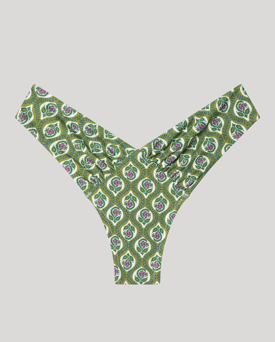 Cueca Biquíni Brasileira Corte em V Verde-5