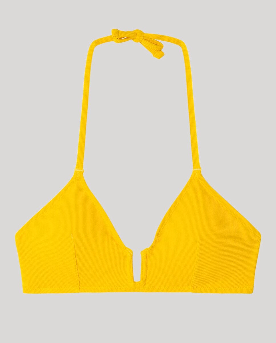 Top Biquíni sem Aro e Foam Amovível Amarelo-5