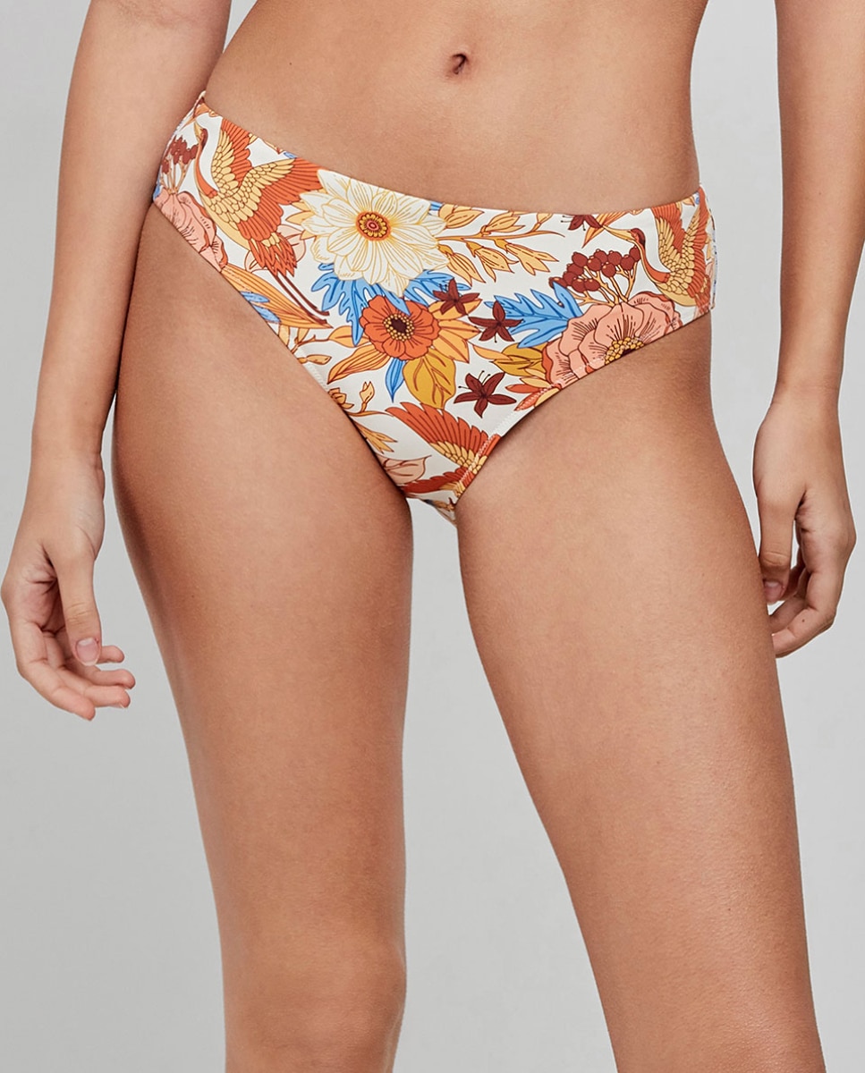 Cueca Biquíni em Tecido Estampado Multicolor-1