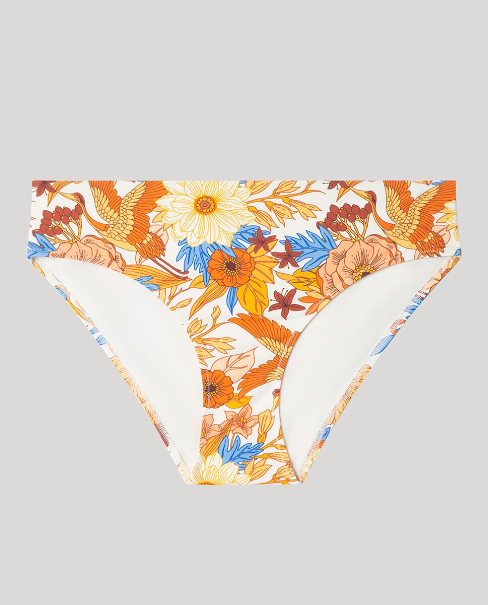 Cueca Biquíni em Tecido Estampado Multicolor-5