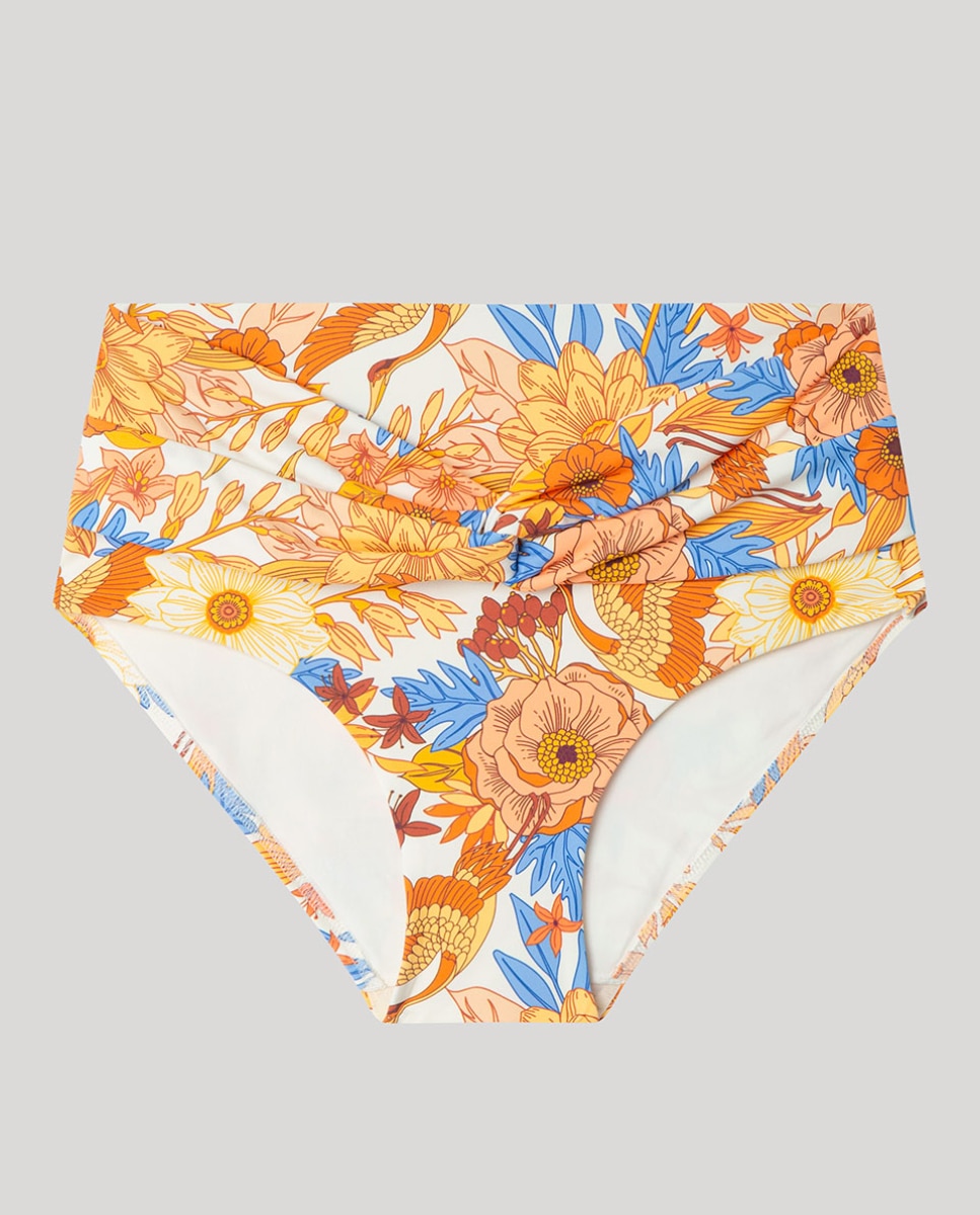 Cueca Biquíni Alta com Estampado Floral Multicolor-5