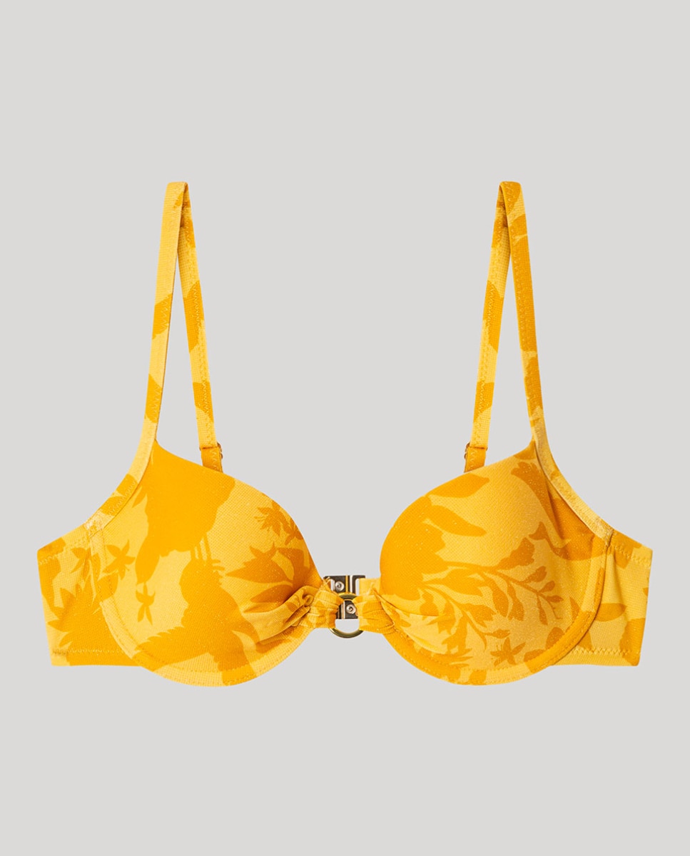 Top de Biquíni com Aro e Foam Amarelo-5