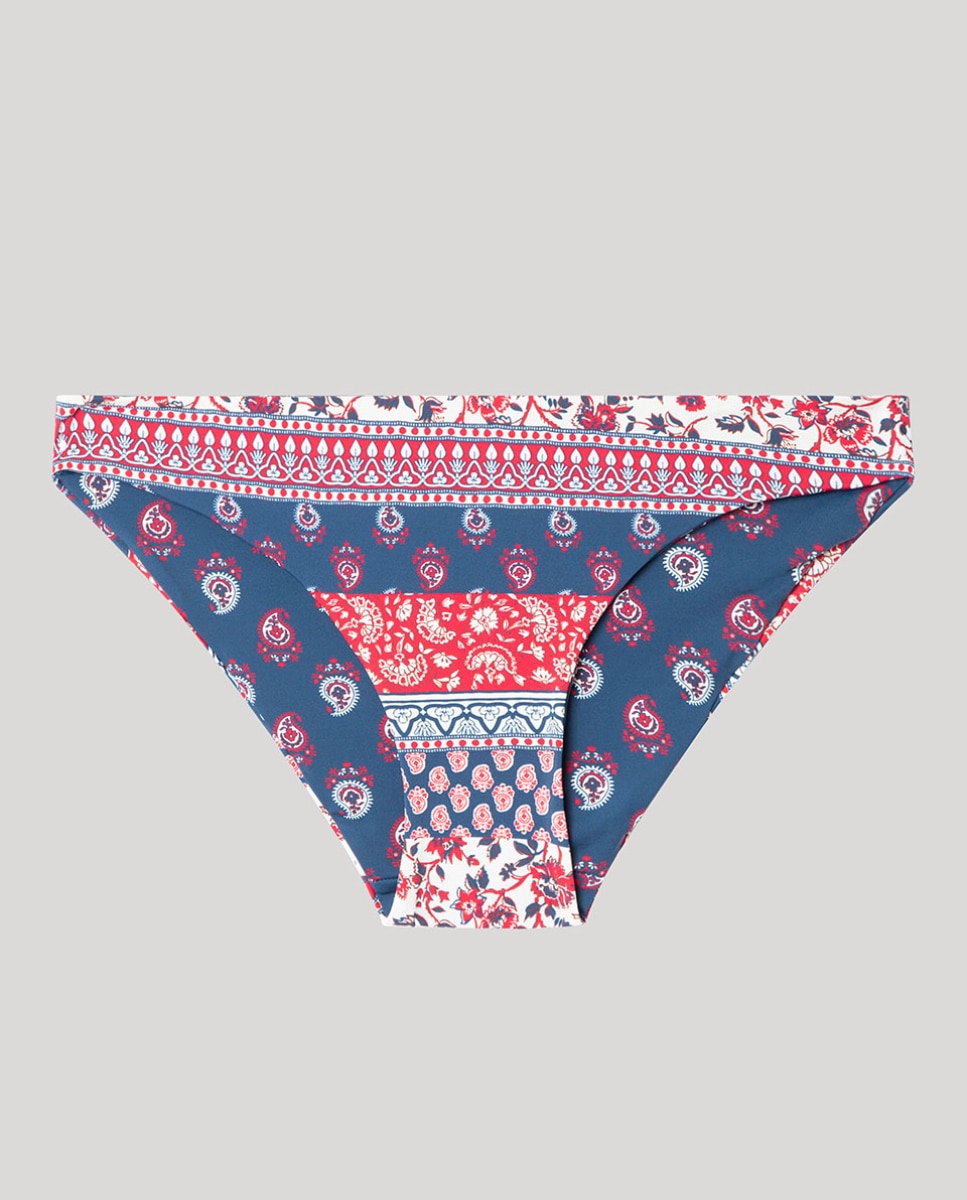 Cueca de Biquíni Reversível em Tecido Estampado Multicolor-5