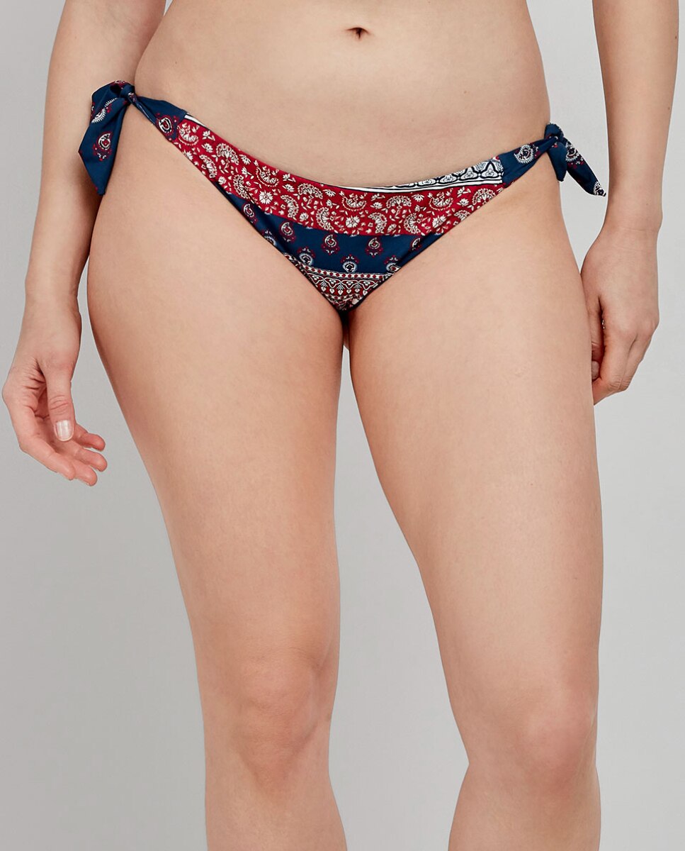 Cueca de Biquíni Reversível e Ajustável Multicolor-1