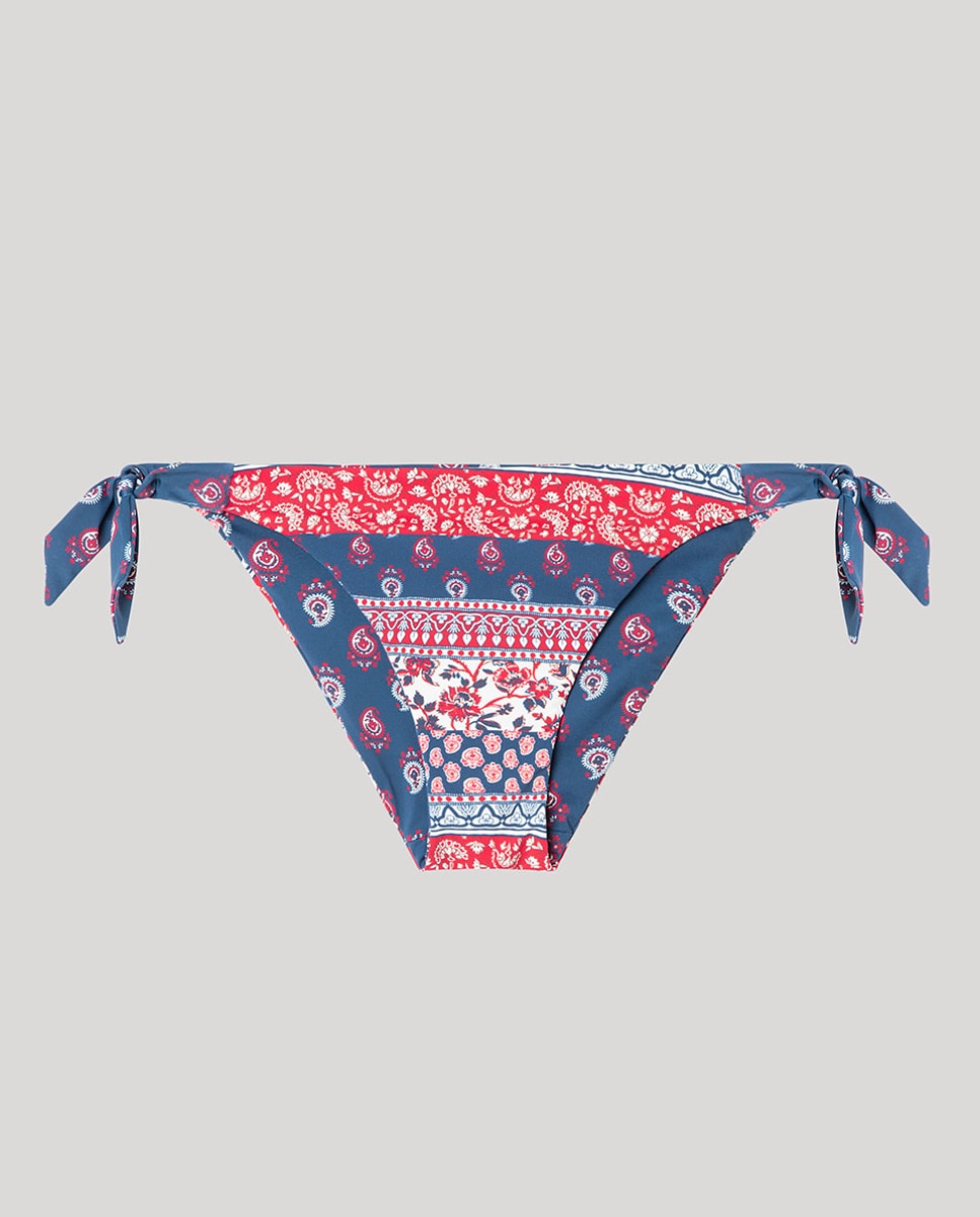 Cueca de Biquíni Reversível e Ajustável Multicolor-5