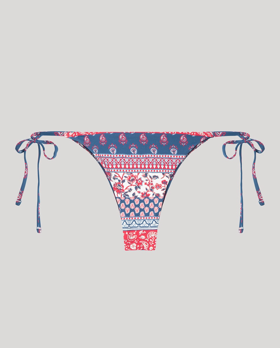 Cueca de Biquíni Reversível e Ajustável Multicolor-6