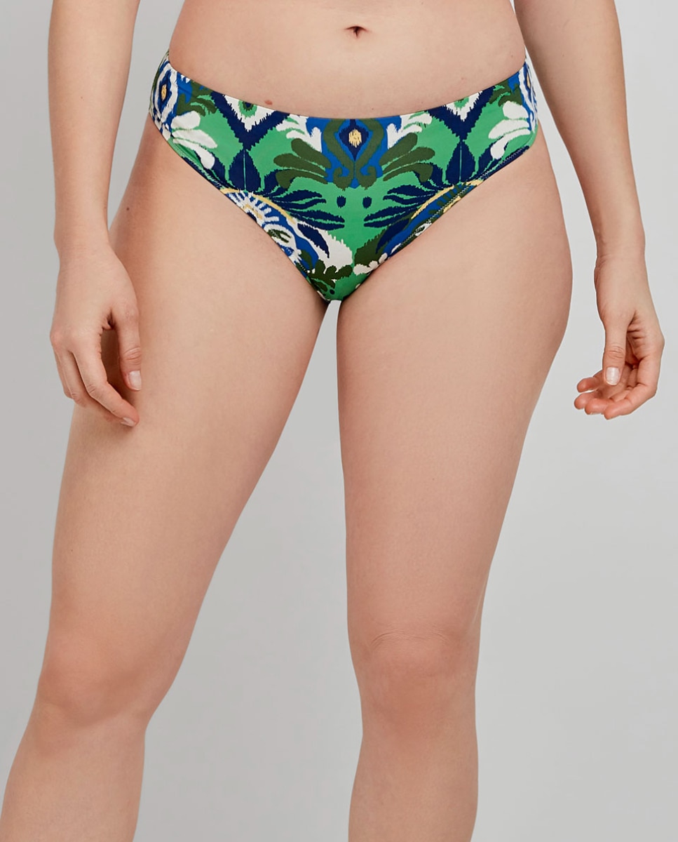 Cueca Biquíni em Tecido Estampado Multicolor-1