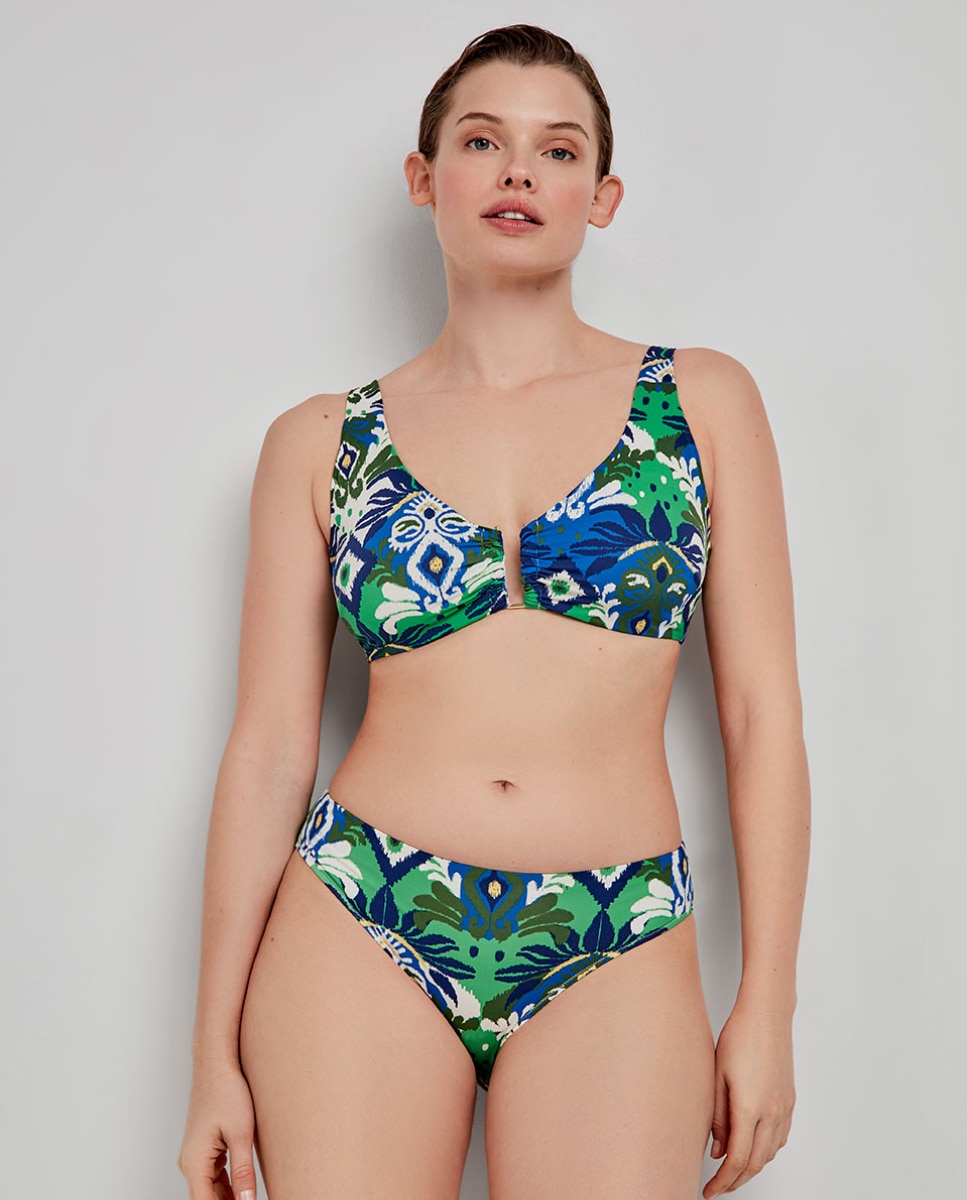 Cueca Biquíni em Tecido Estampado Multicolor-3