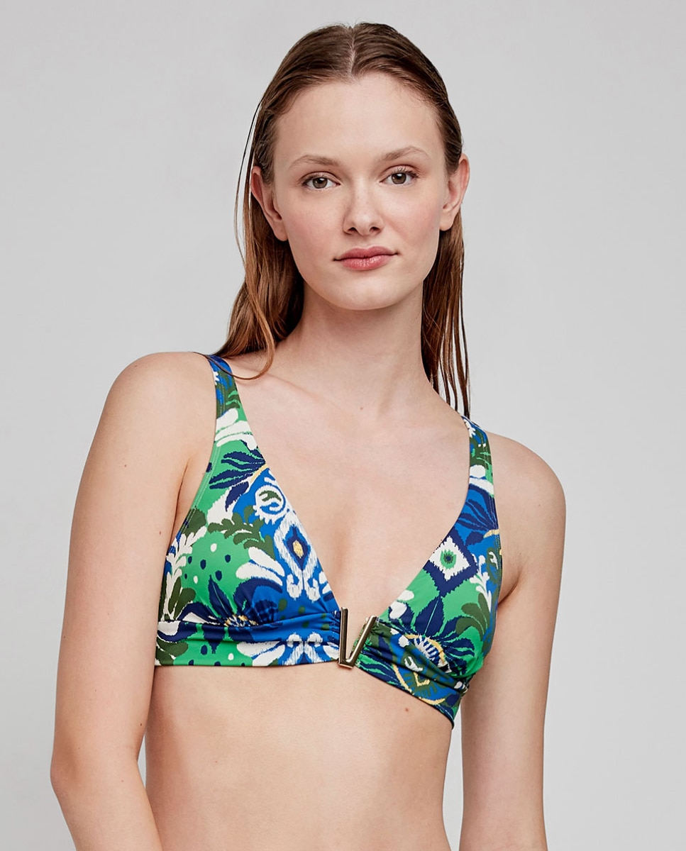 Top Biquíni Triangular sem Aro Multicolor-1