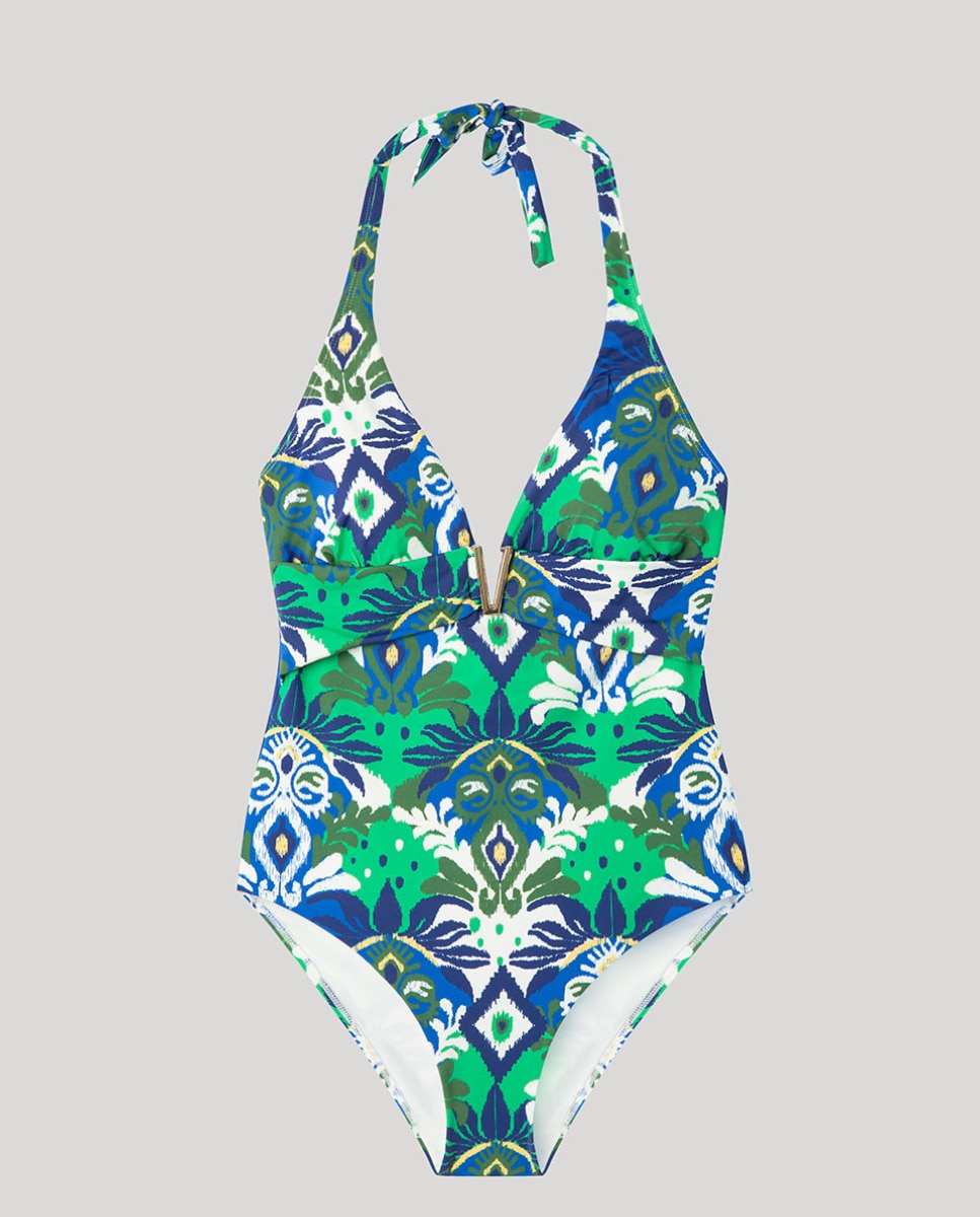 Fato de Banho Halter sem Aro e com Foam Multicolor-5