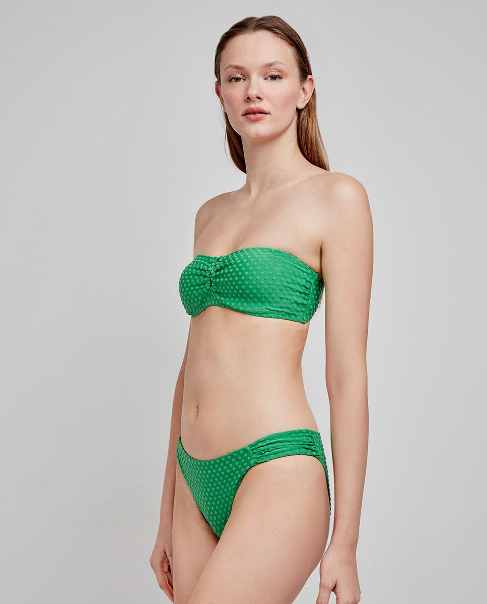 Top Biquíni Bandeau sem Aro Verde-2