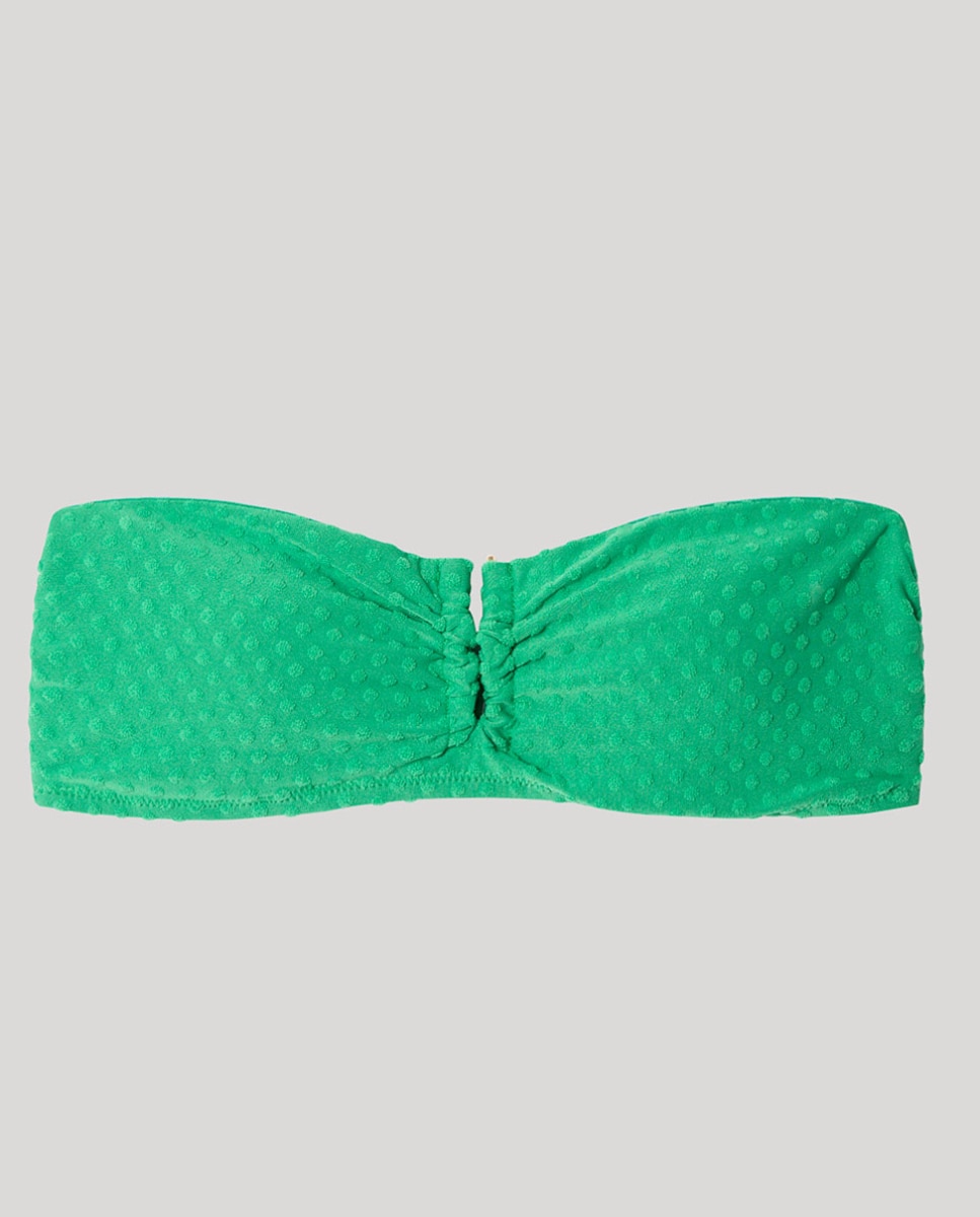 Top Biquíni Bandeau sem Aro Verde-6