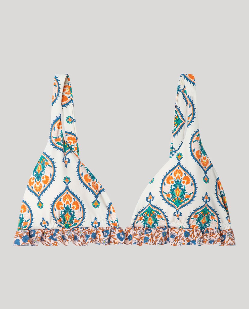 Top Biquíni Triangular sem Aro Multicolor-5