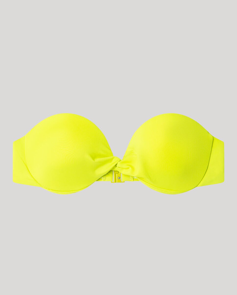 Top Biquíni Bandeau com Aro Amarelo-flúor-5