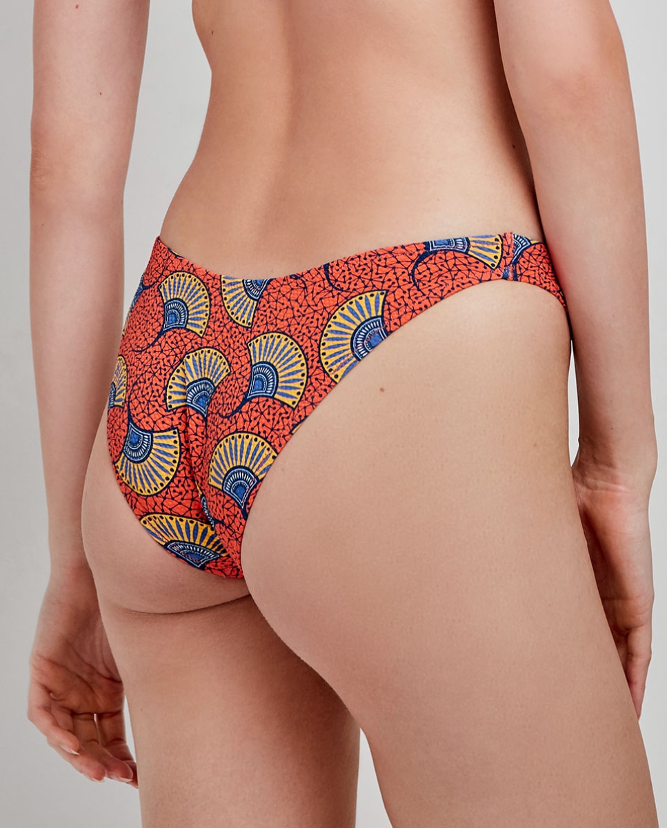 Cueca de Biquíni com Corte em V Multicolor-4