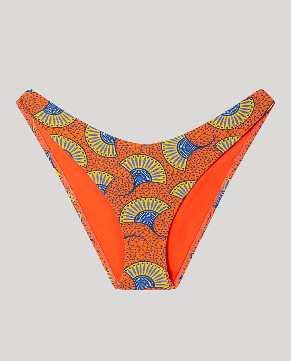 Cueca de Biquíni com Corte em V Multicolor-5