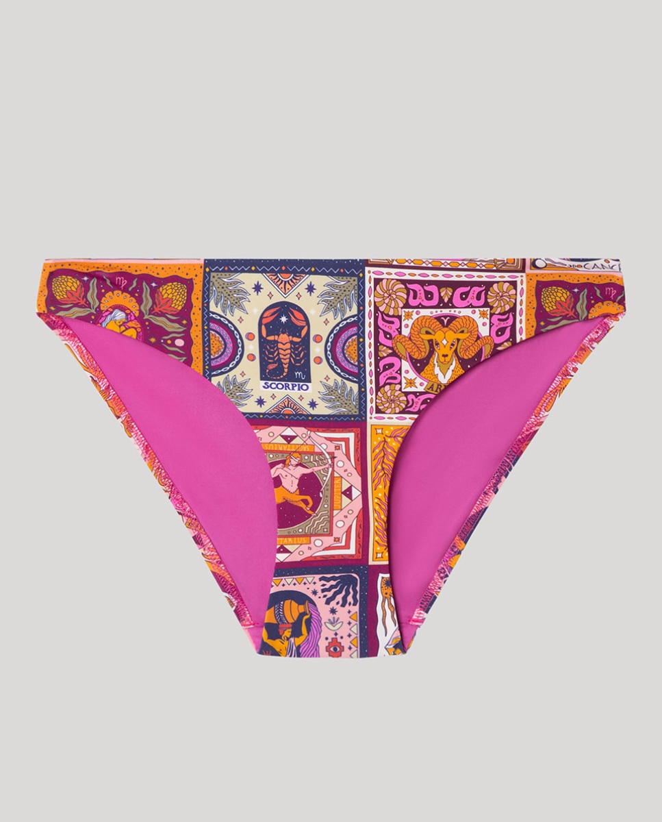 Cueca de Biquíni Clássica Estampada Multicolor-5