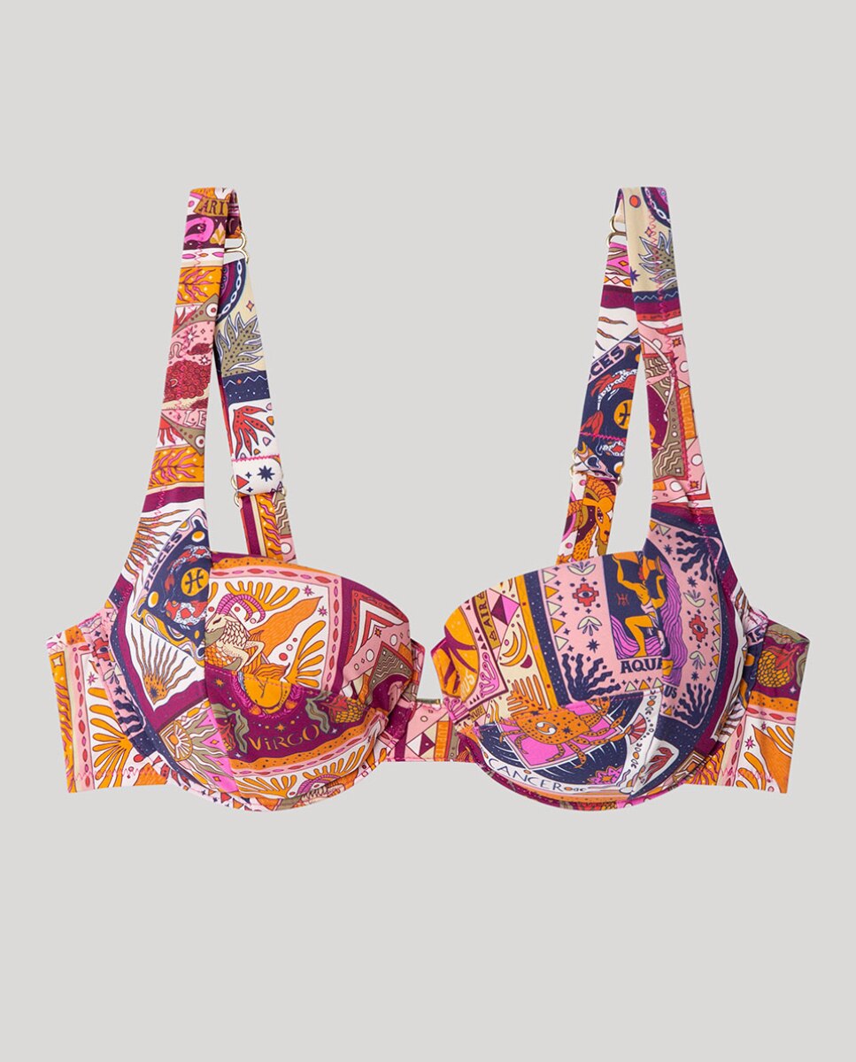 Top Biquíni de Capacidade com Aro e Foam Multicolor-4