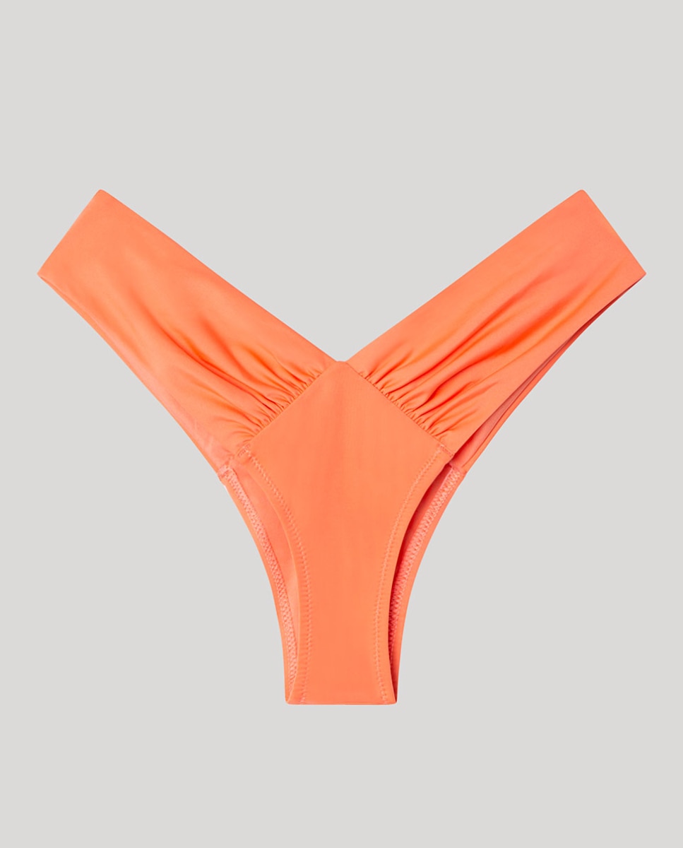 Cueca Biquíni Brasileira Corte em V Coral-6