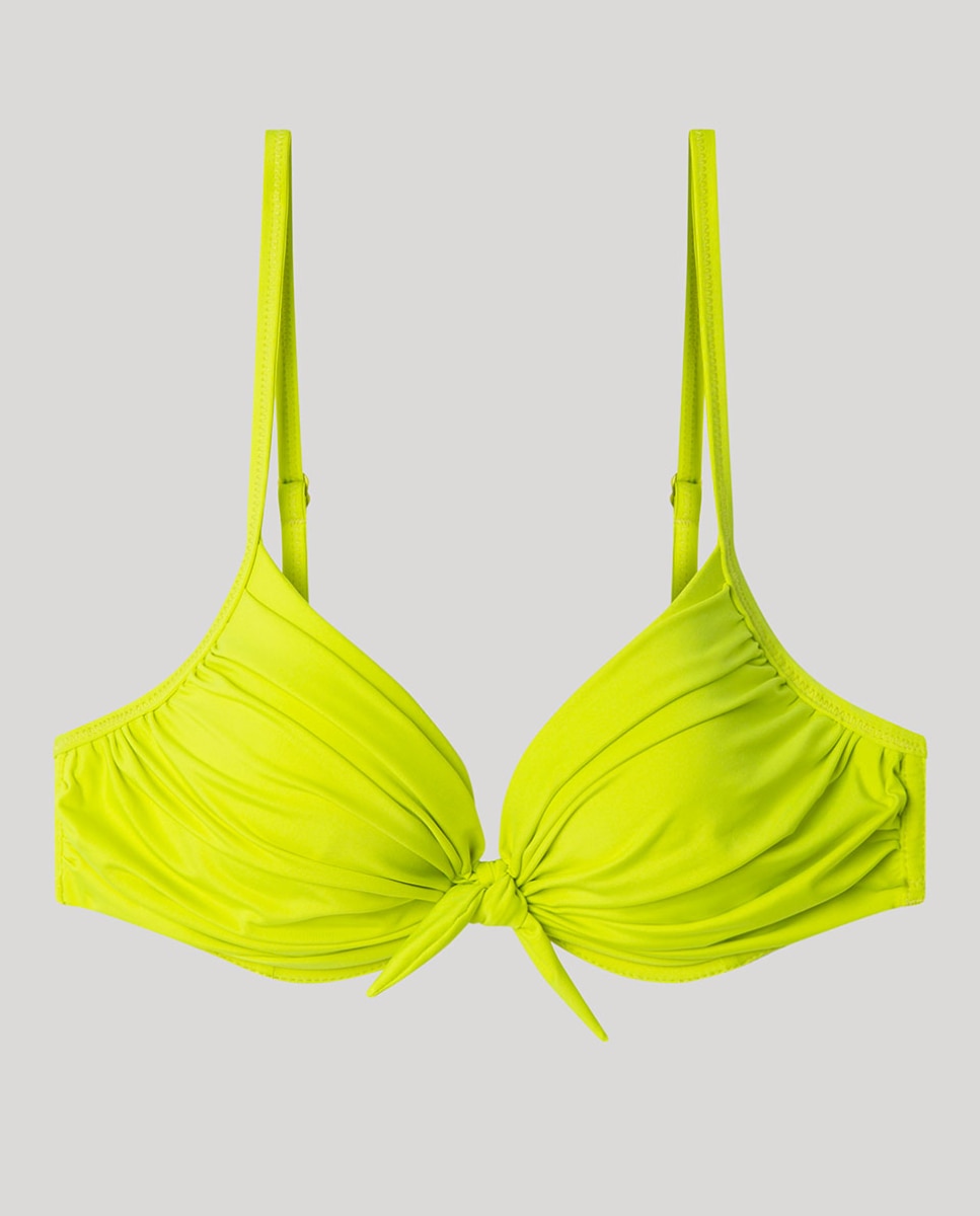 Top Biquíni Push Up com Aro Amarelo-flúor-5
